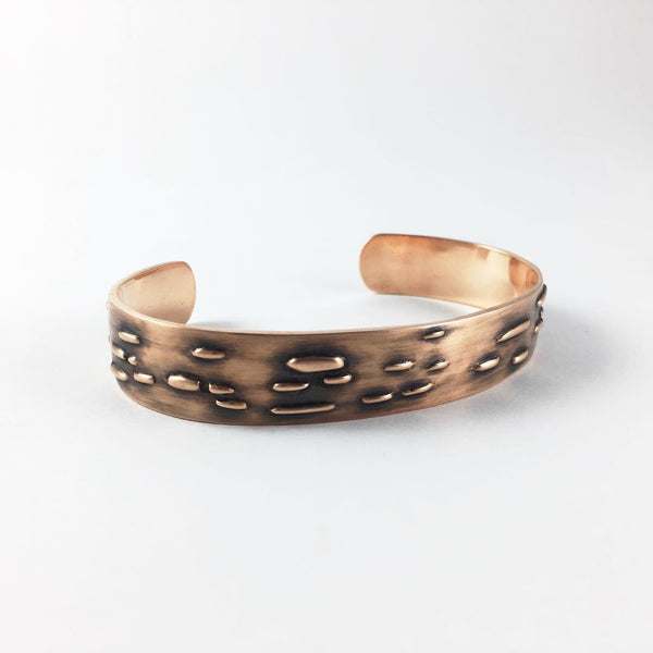 Pink Silver Birch Bark Bracelet