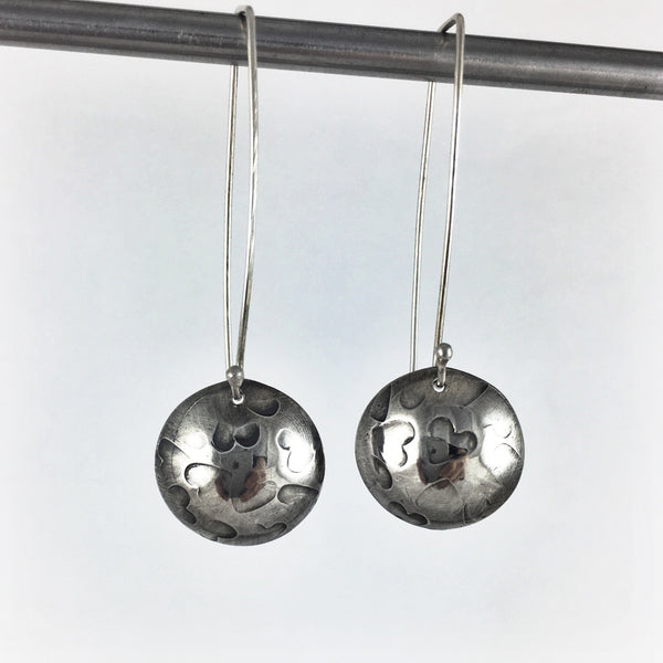 Silver Hearts Drop Earrings