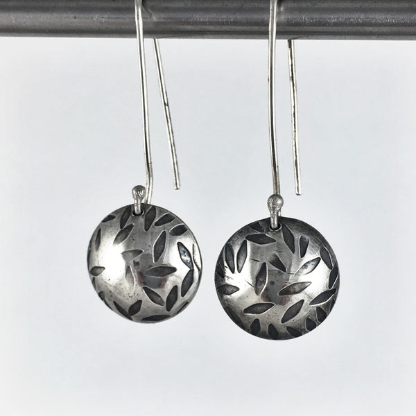 Silver Leaf Drop Earrings