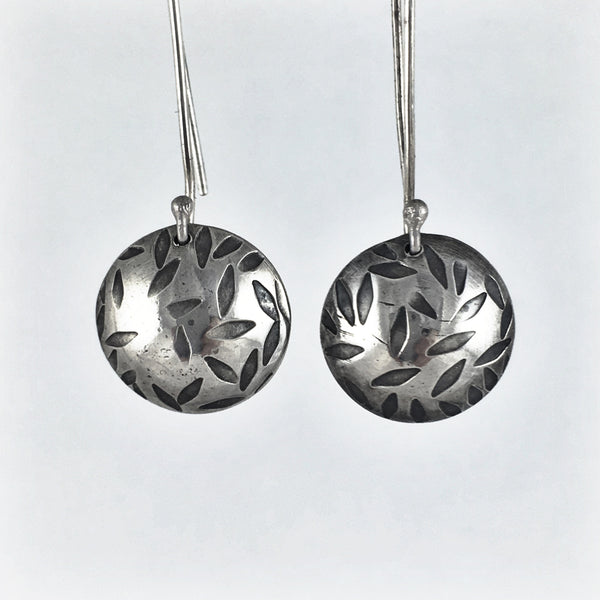 Silver Leaf Drop Earrings